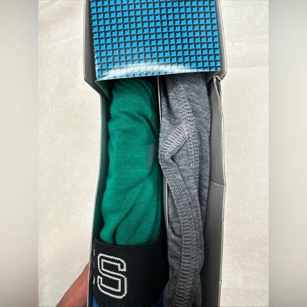 Hanes Men’s Boxer Briefs Size Large 36/38”  Blue Green Gray 3pk